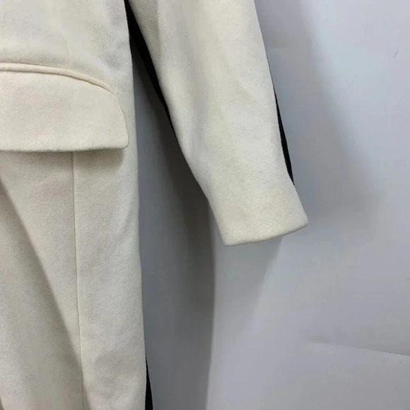 Missguided‎ Women's Colorblock Tu Tone Long Button Up Trench Coat Size 0 - Picture 6 of 16